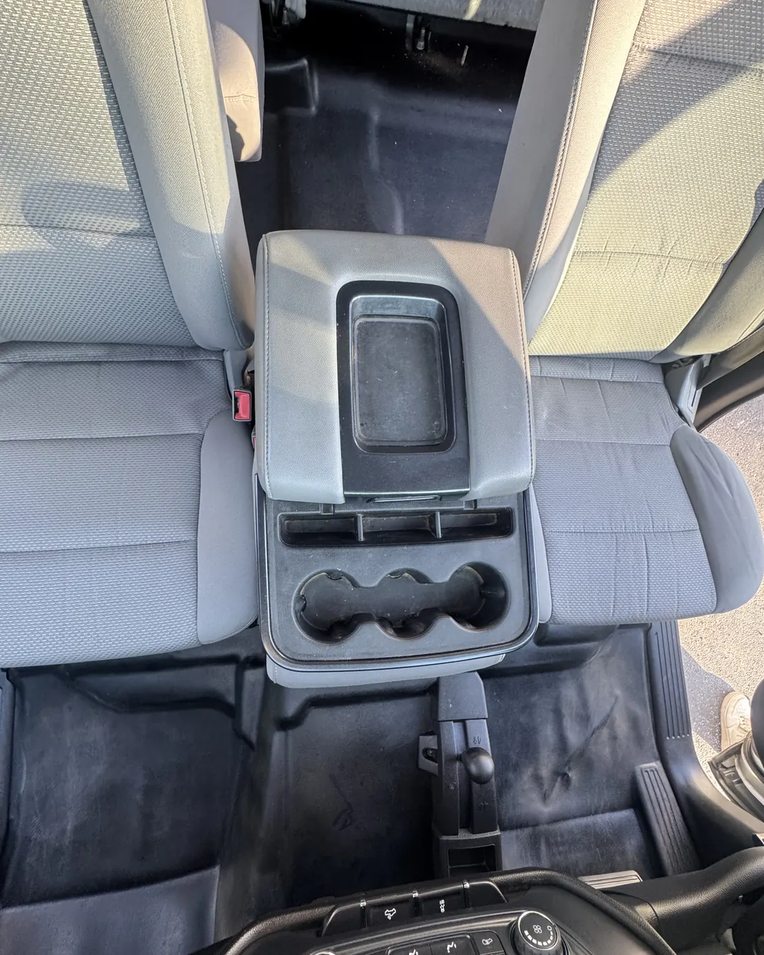 2017 GMC Sierra center console after interior detailing