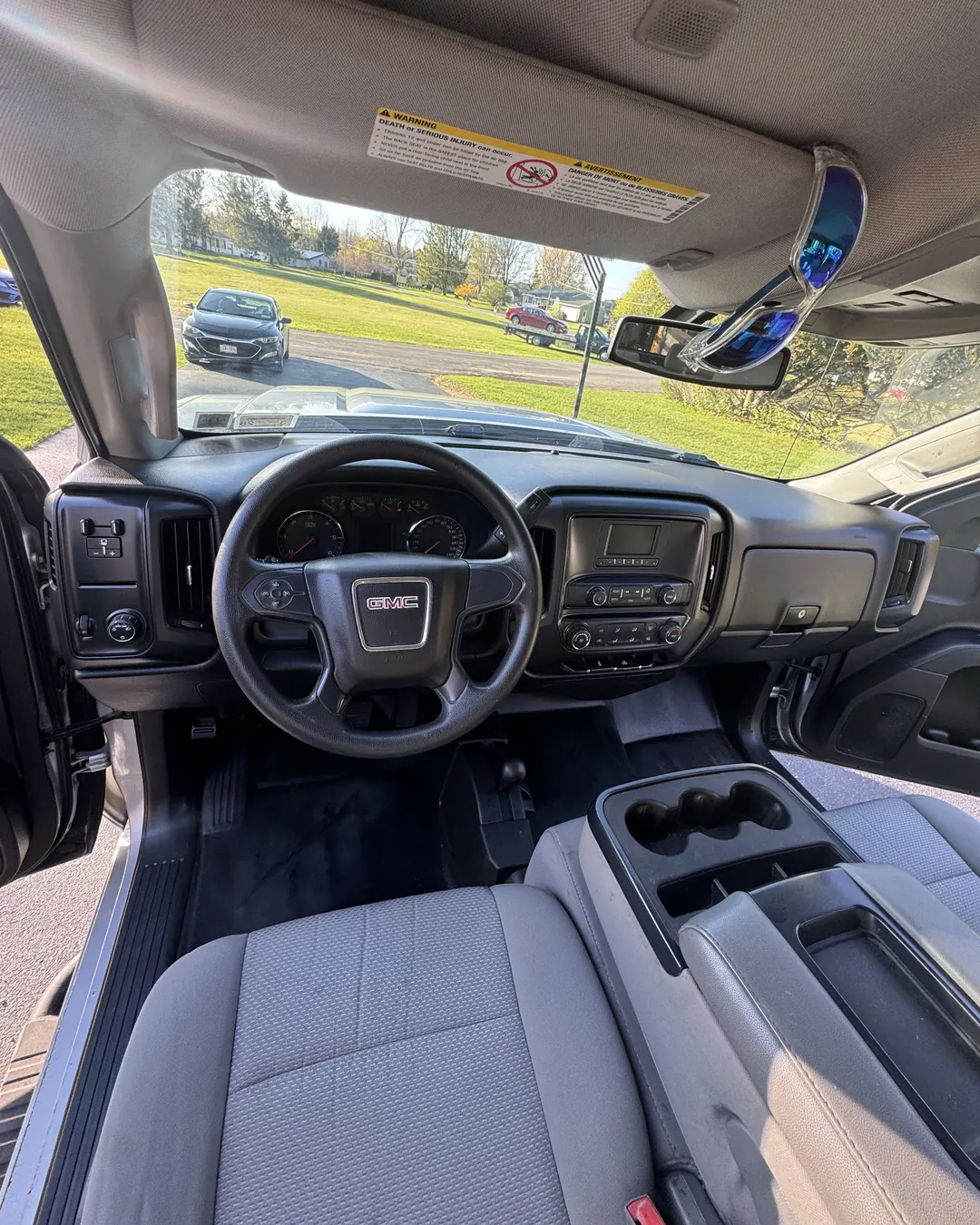 2017 GMC Sierra dashboard and front cabin after interior detailing