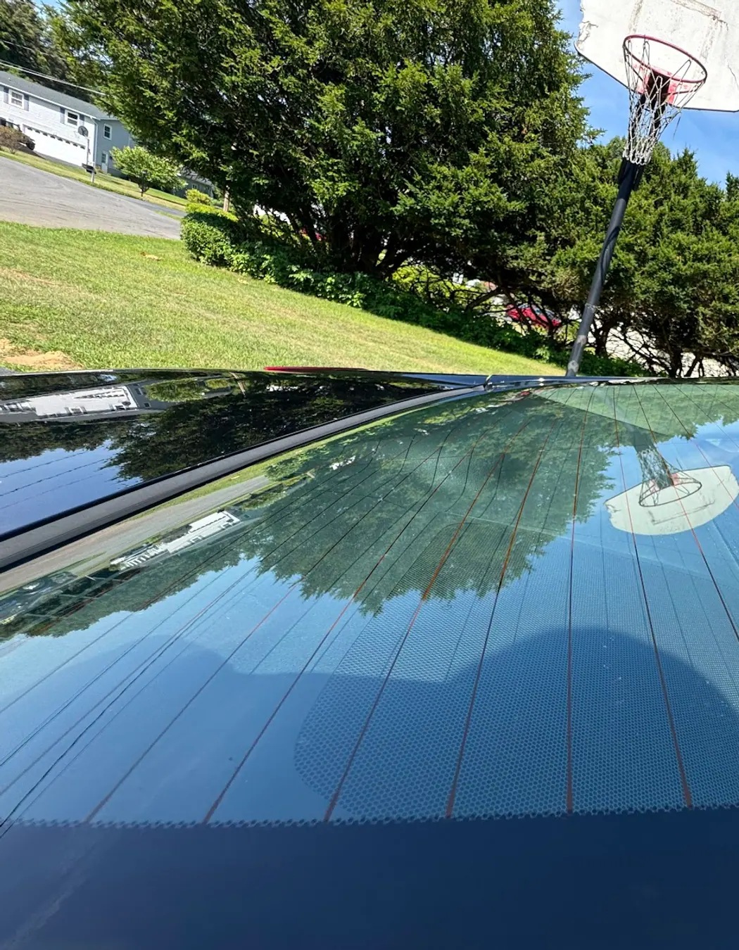 Honda Civic rear glass and paint reflection after exterior detailing