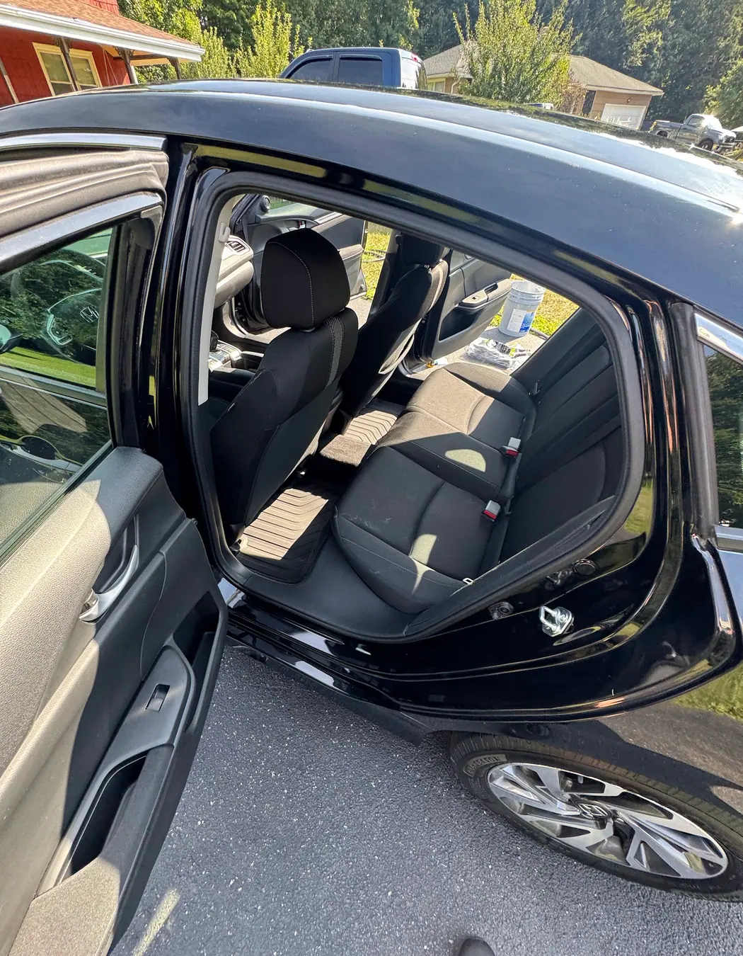 Honda Civic rear seat area after interior detailing